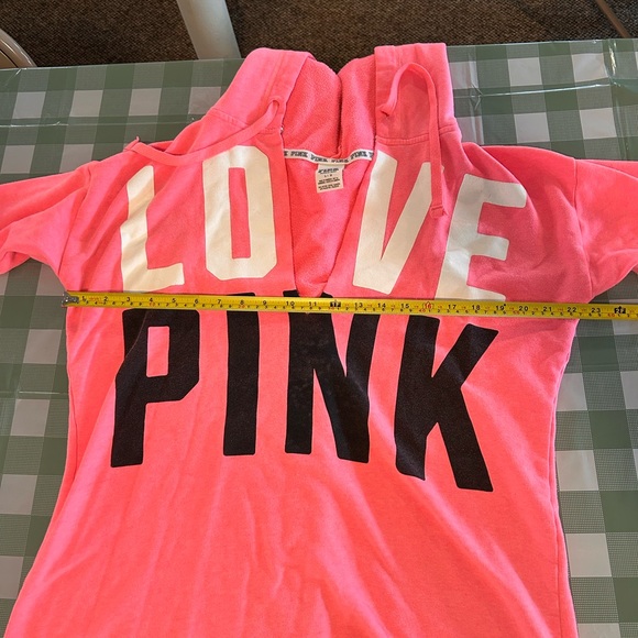 Victoria's Secret VS PINK Pullover V-Neck Hoodie Hot Pink Medium LG - Picture 4 of 7
